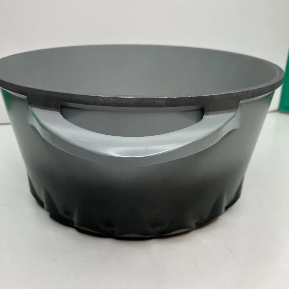Temp-tations 5.9 Qt Round Aluminum NonStick Casserole Gray Pot With Glass Lid